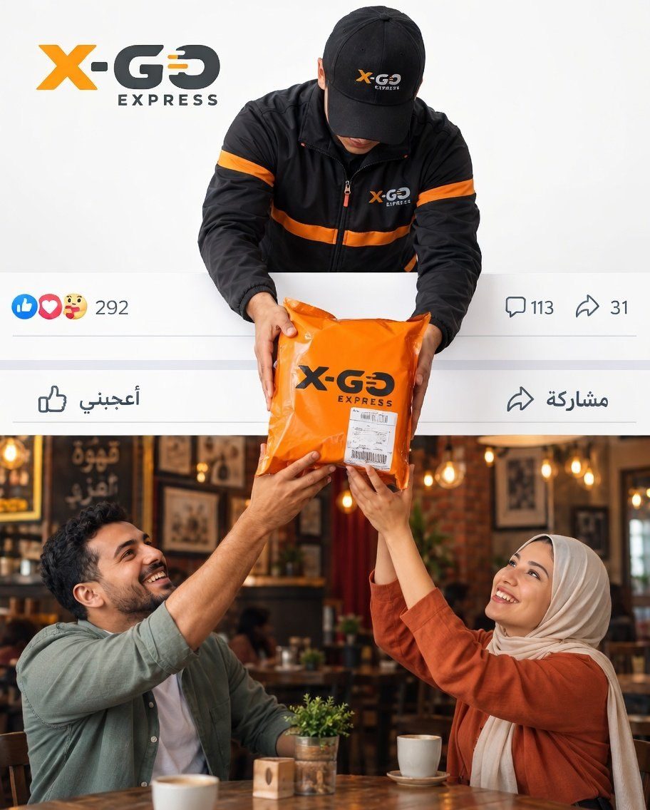 X-GO Express social proof creative framed as a native feed post